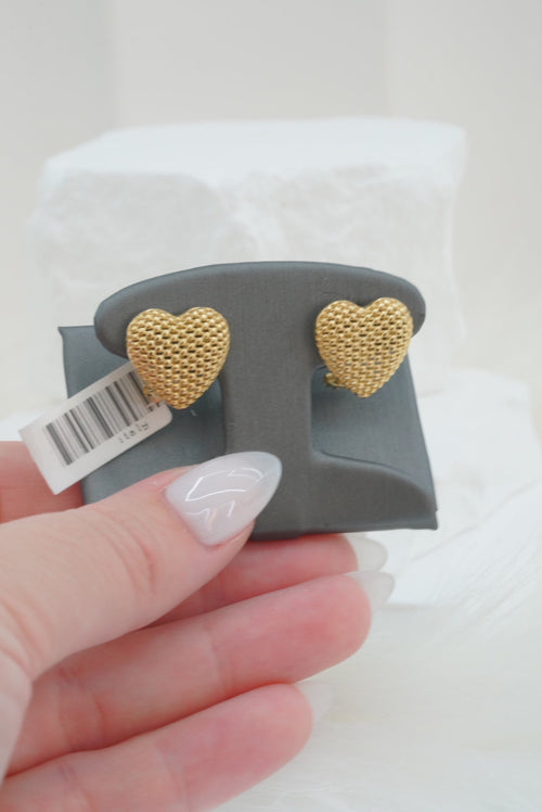 10k Earrings - Textured Heart