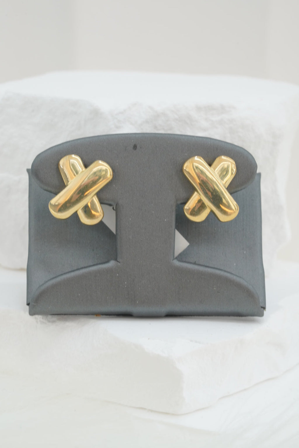 10k Earrings - Puffed X