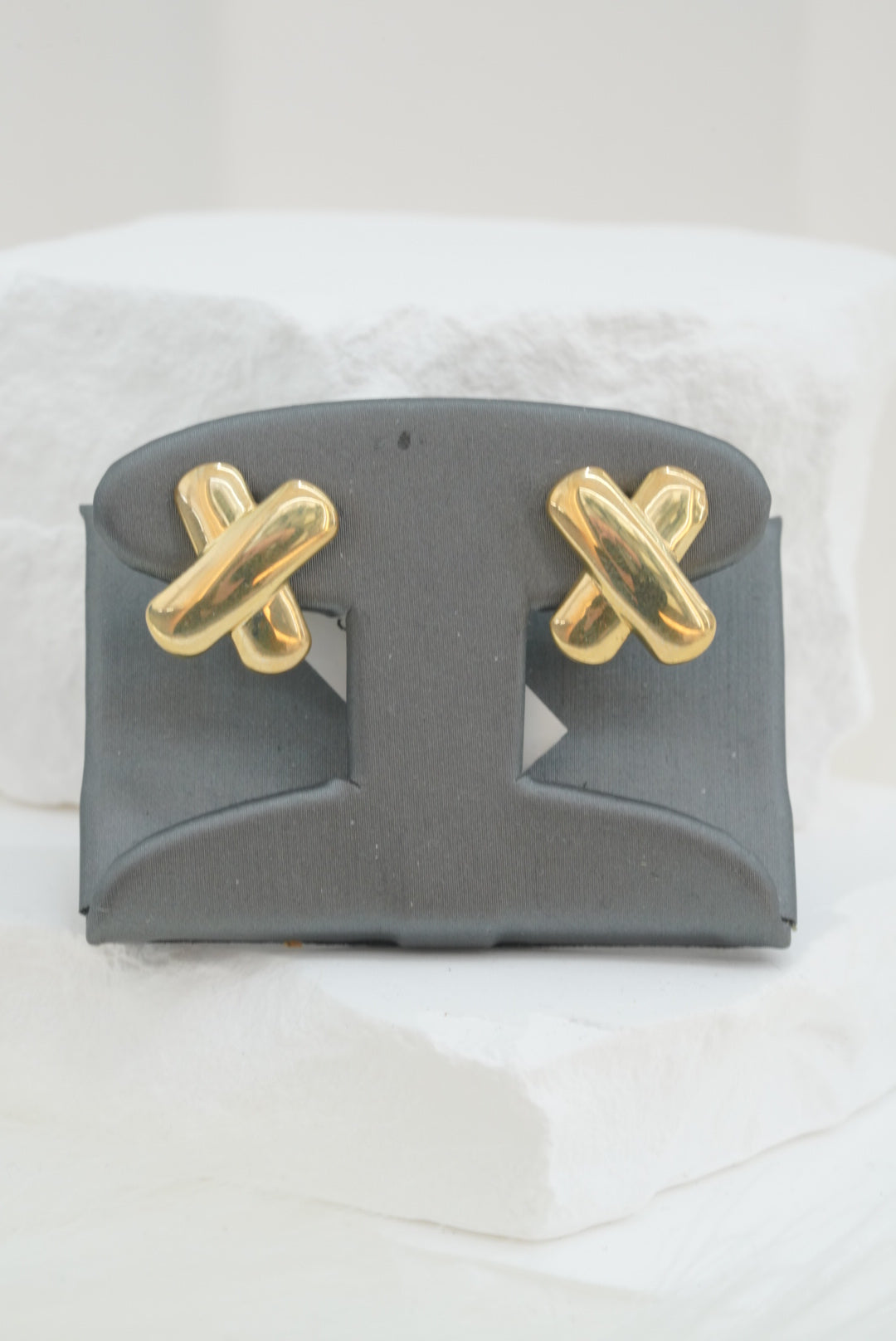 10k Earrings - Puffed X