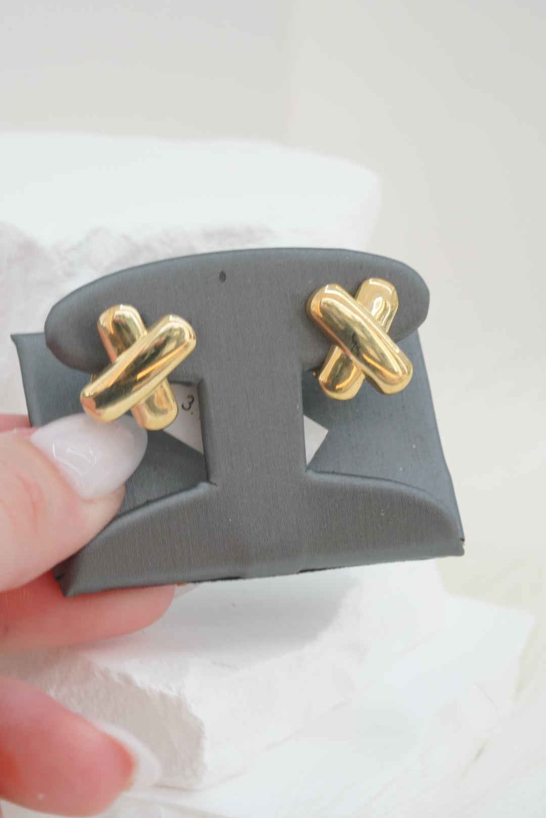 10k Earrings - Puffed X