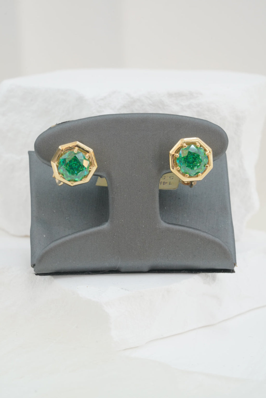 14k Earrings - Big Green