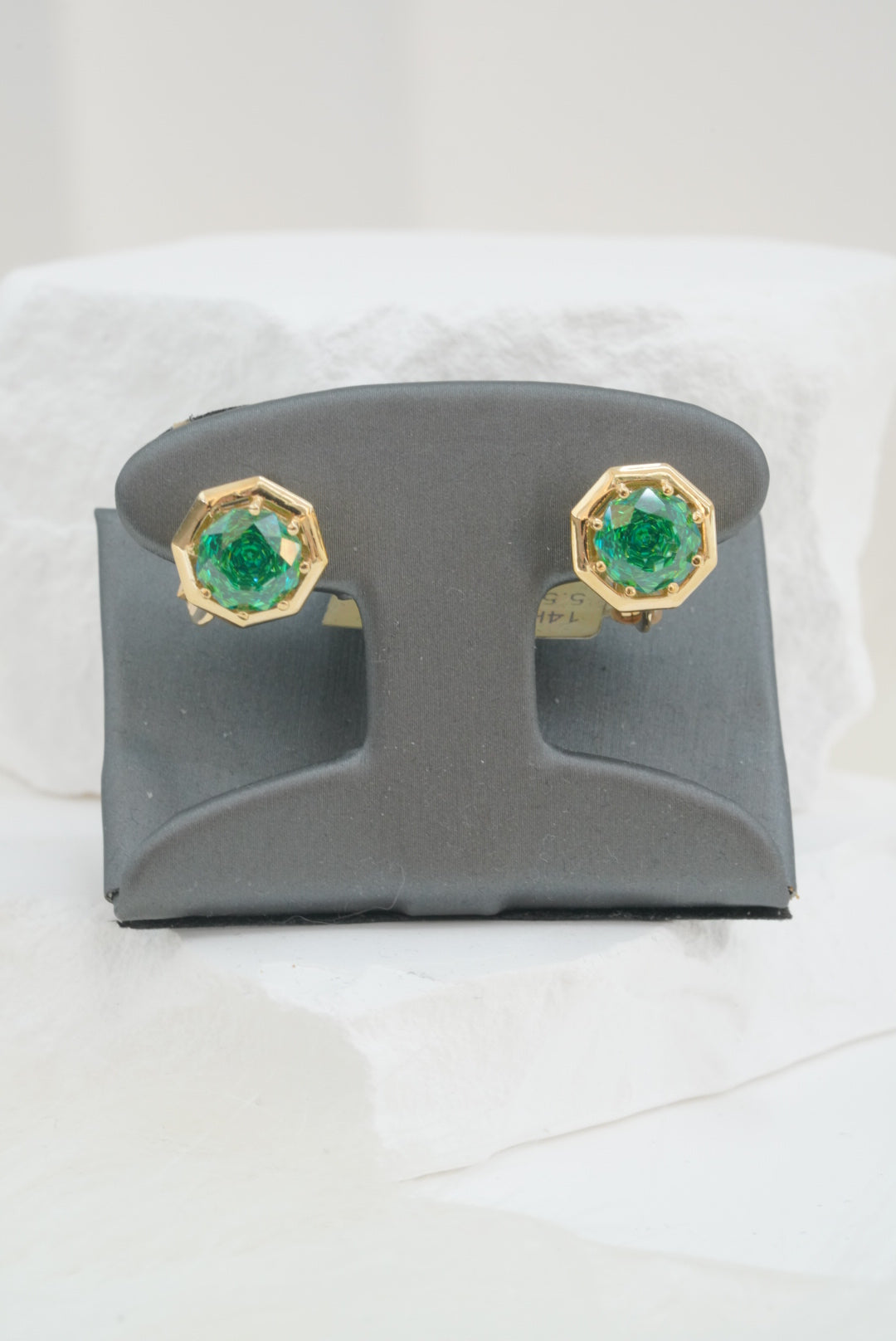14k Earrings - Big Green