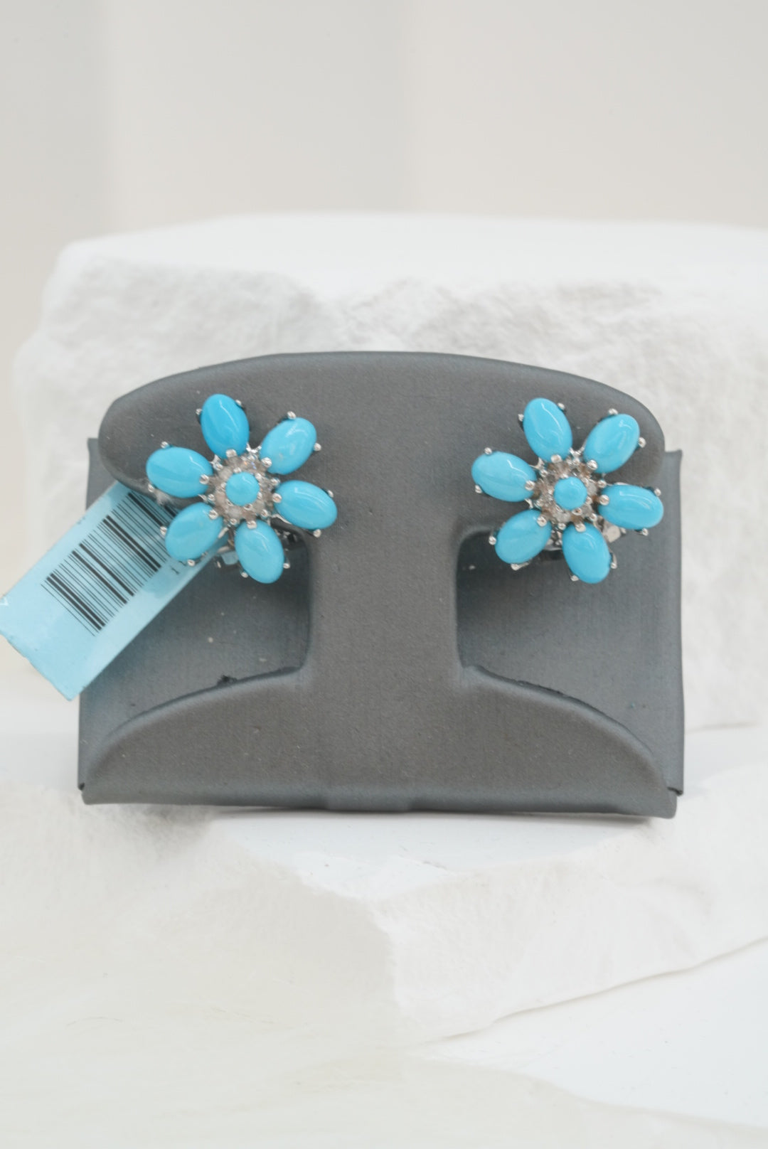 14k Earrings - Diamond Flower