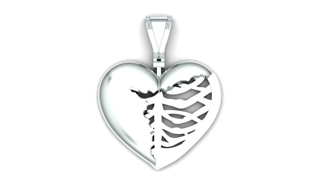Skeleton Heart Pendant