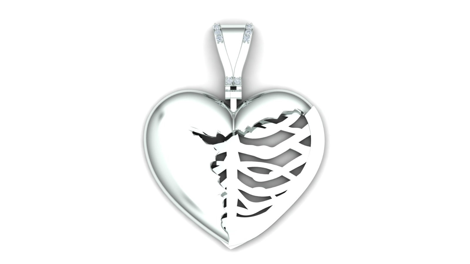 Skeleton Heart Pendant