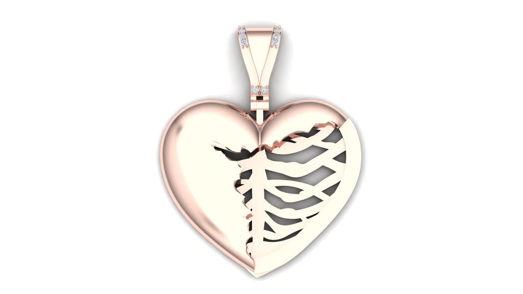 Skeleton Heart Pendant
