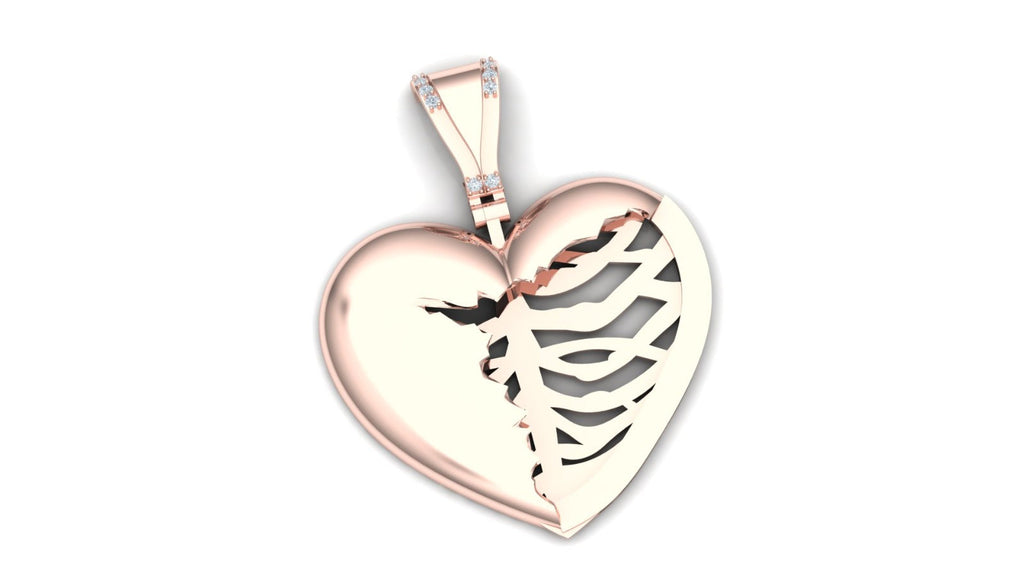 Skeleton Heart Pendant