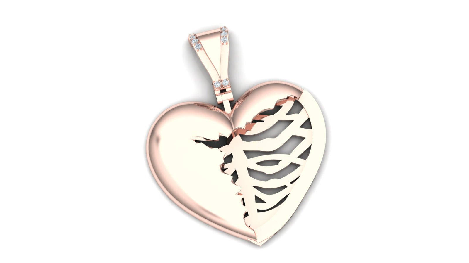Skeleton Heart Pendant