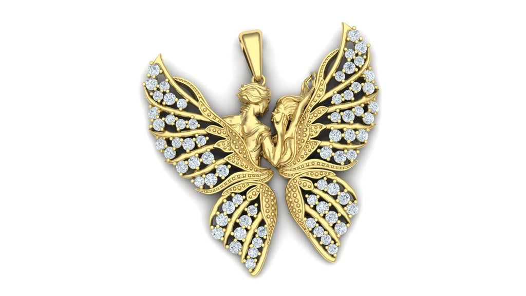 Angel Lovers Butterfly Pendant