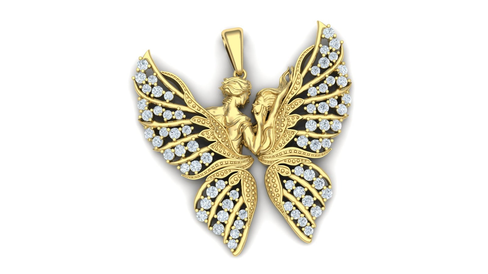 Angel Lovers Butterfly Pendant