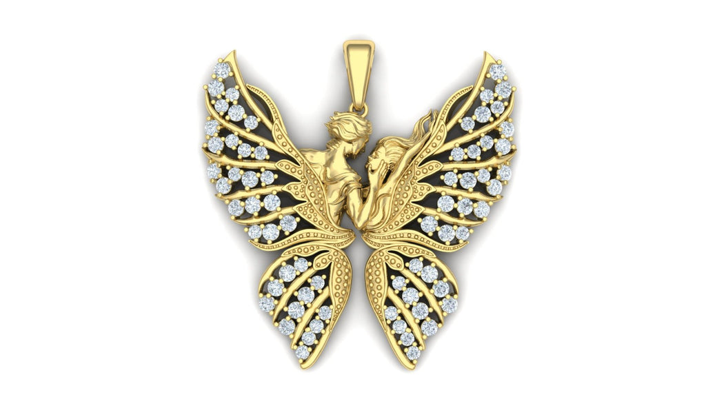 Angel Lovers Butterfly Pendant