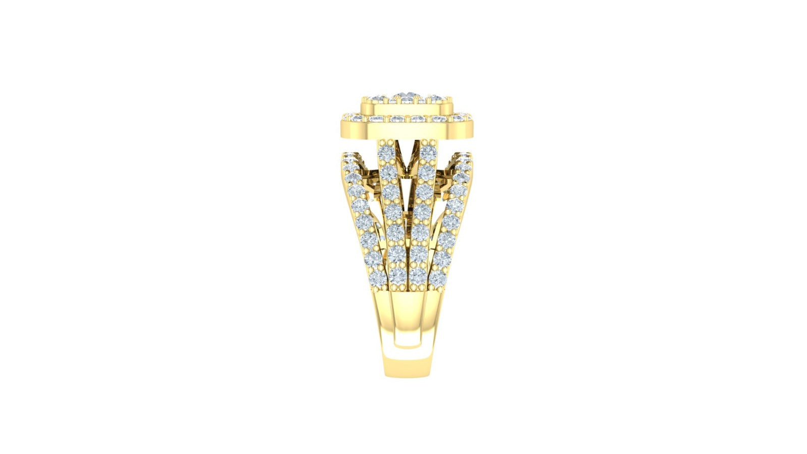 Solitaire Women Ring - Crown Cushion