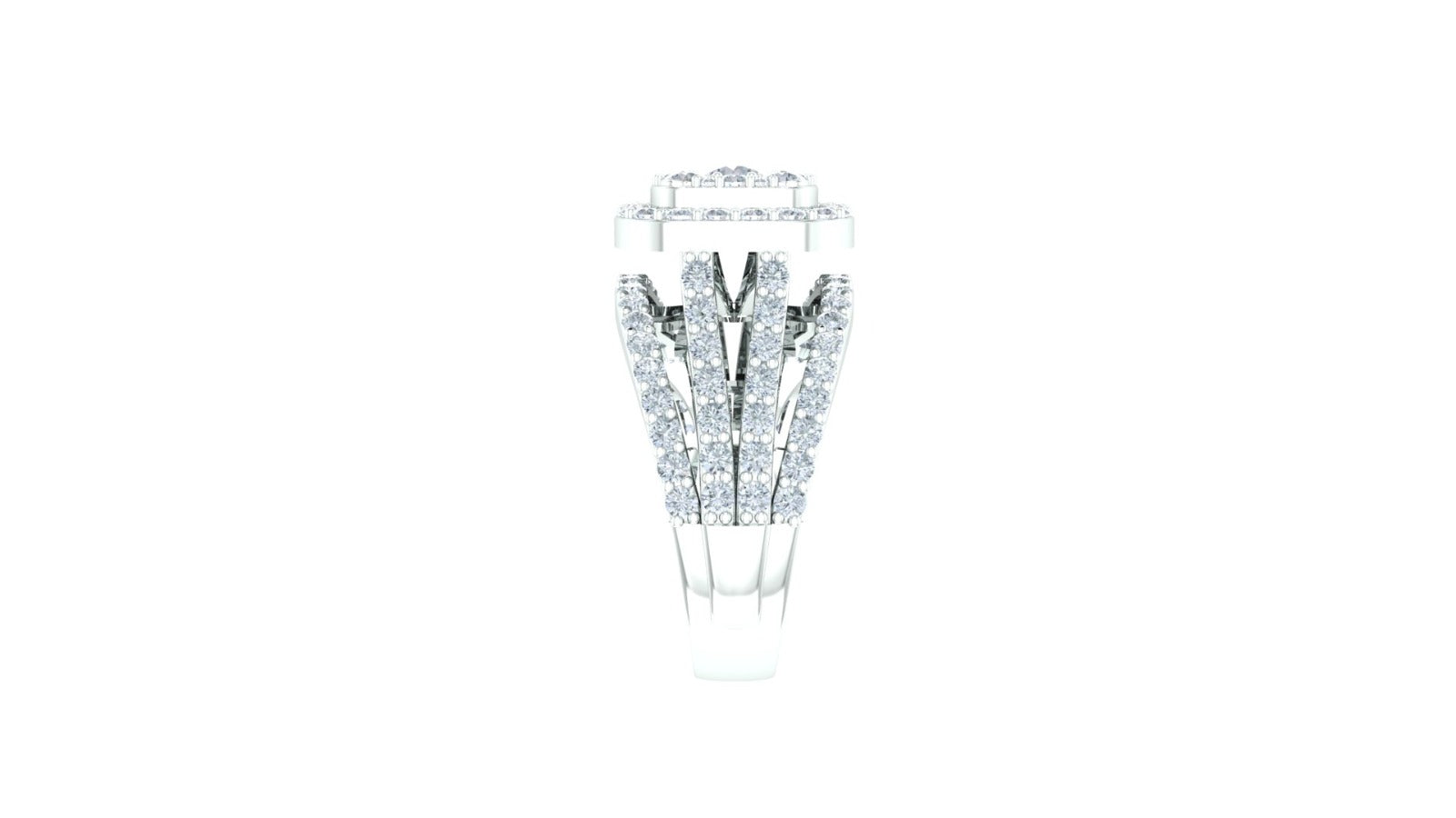 Solitaire Women Ring - Crown Cushion