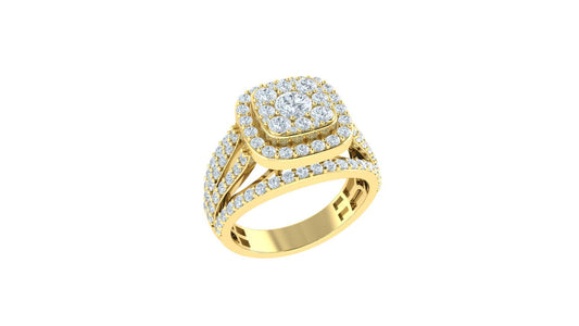 Solitaire Women Ring - Crown Cushion