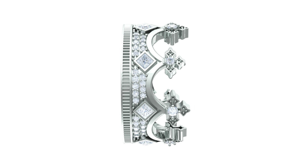 England Crown Ring - Princess Cut
