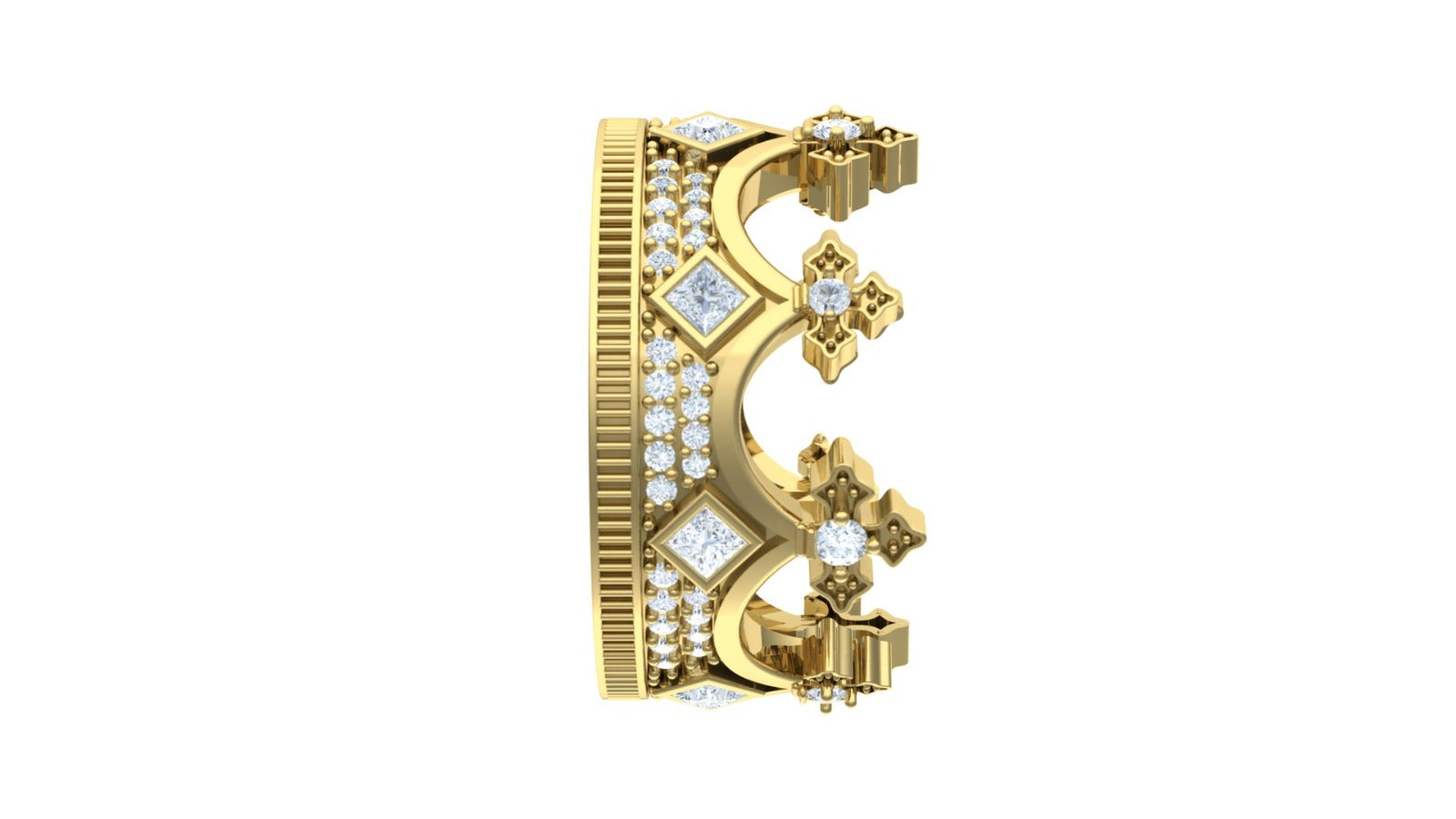 England Crown Ring - Princess Cut