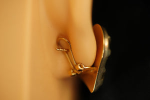 14k Heart with Lines Earring