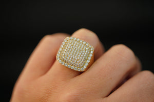 10k Squared Crystals Ring