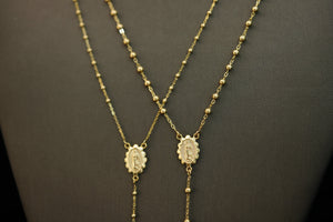 18k Thin Rosary Chain