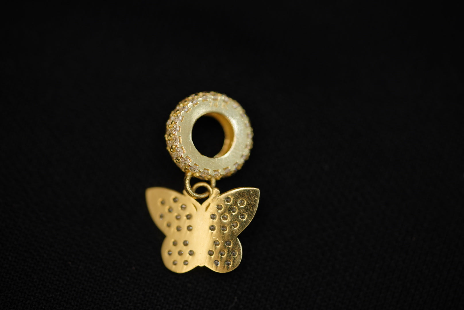 14k Crystal Butterfly Charm