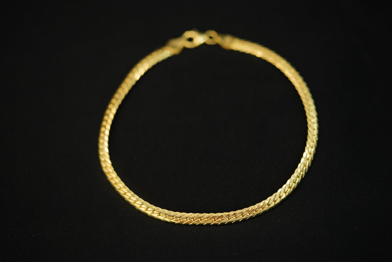 14k Closed Cuban Link Anklet