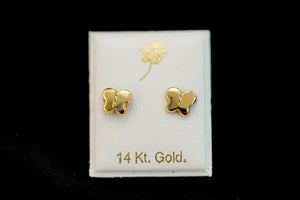 14k Gold Butterfly Earring