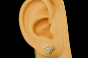 10k Diamond with Crystals Earring