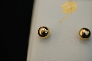 14k Small Golden Ball Earring