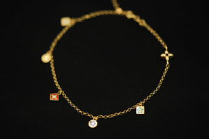 14k Colorful Charms Anklet