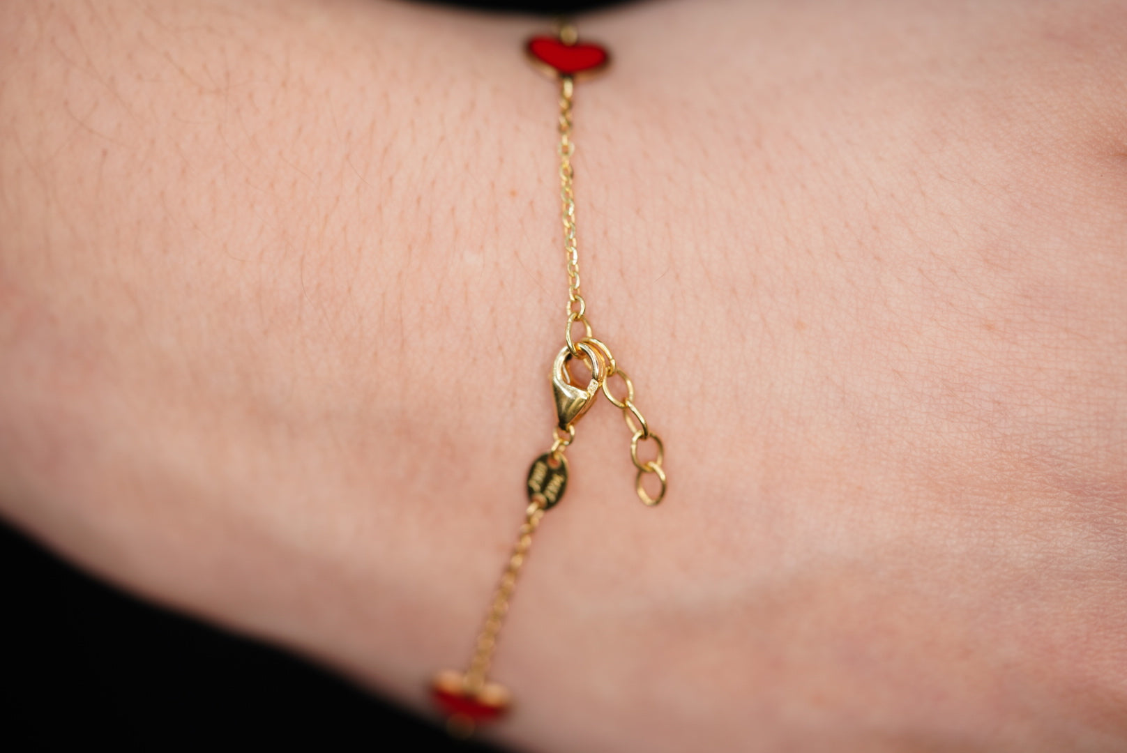 14k Red Heart Bracelet