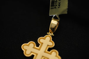 14k Antique Style Outlined Cross Pendant