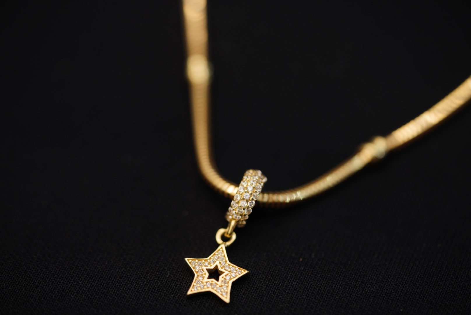 14k Crystal Star Charm