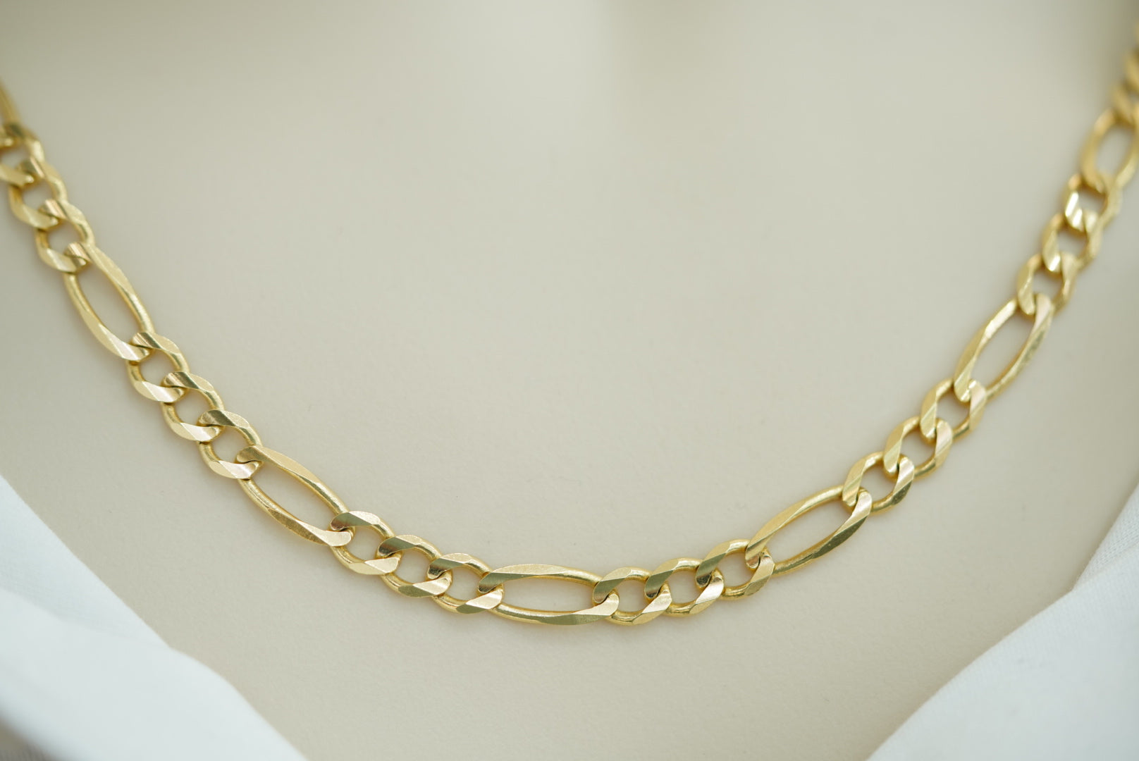 14k Figaro Solid Chain