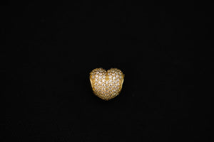 14k Crystal Heart Charm