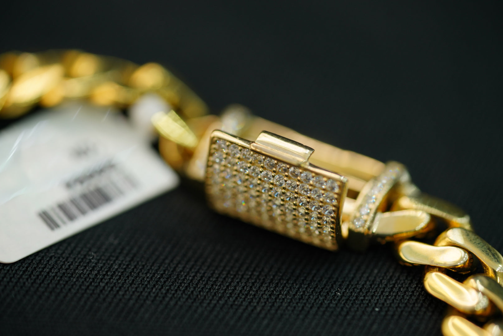 10k Cuban Link with Crystal Closure Bracelet