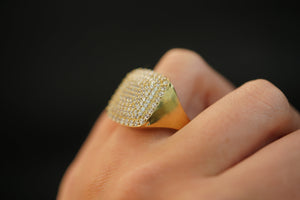 10k Squared Crystals Ring