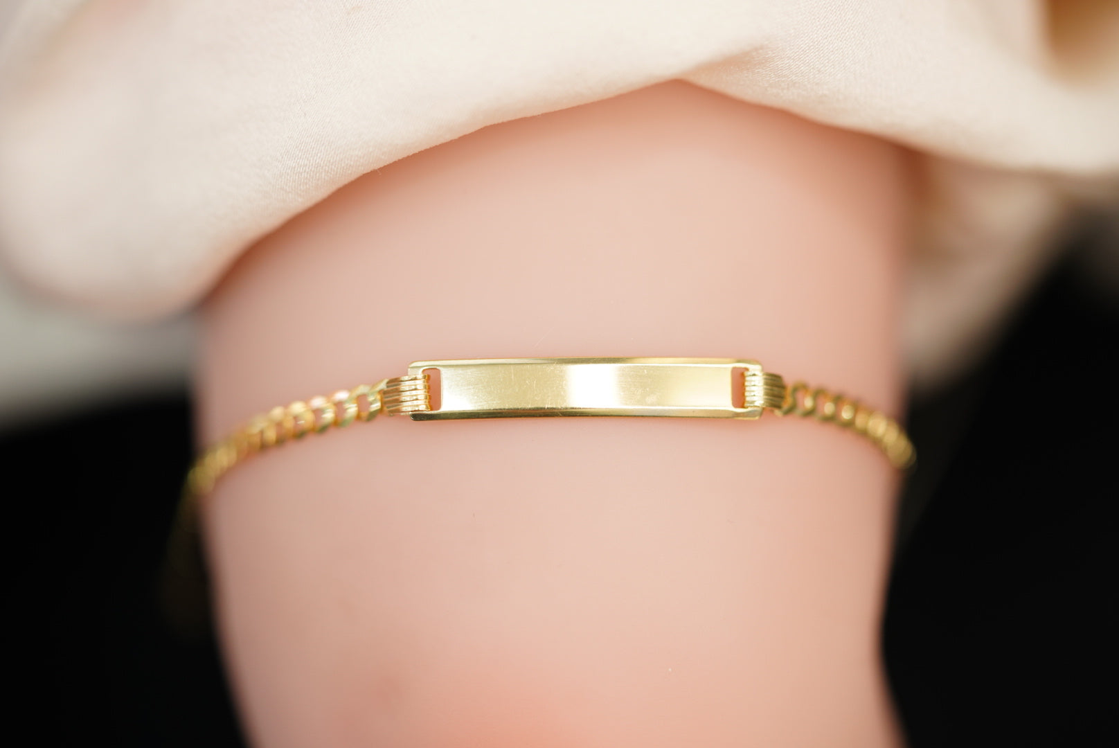 14k Baby Diamond Cut Bracelet Solid