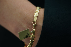 14k X Heart Bracelet