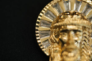 14k Jesus Face Hollow Pendant