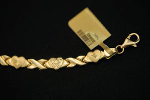 14k X Heart Bracelet