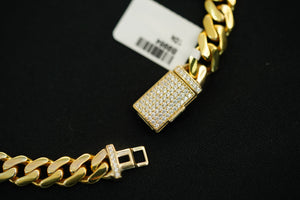 10k Cuban Link with Crystal Closure Bracelet