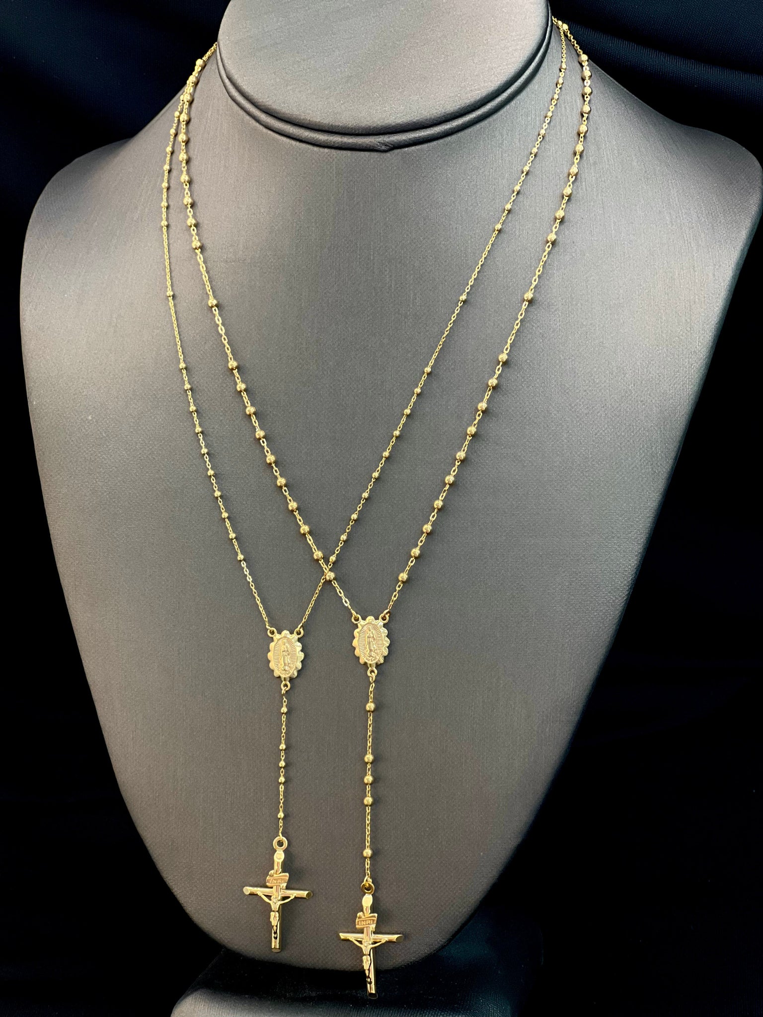 18k Thin Rosary Chain