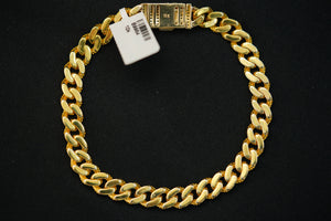 10k Cuban Link with Crystal Closure Bracelet