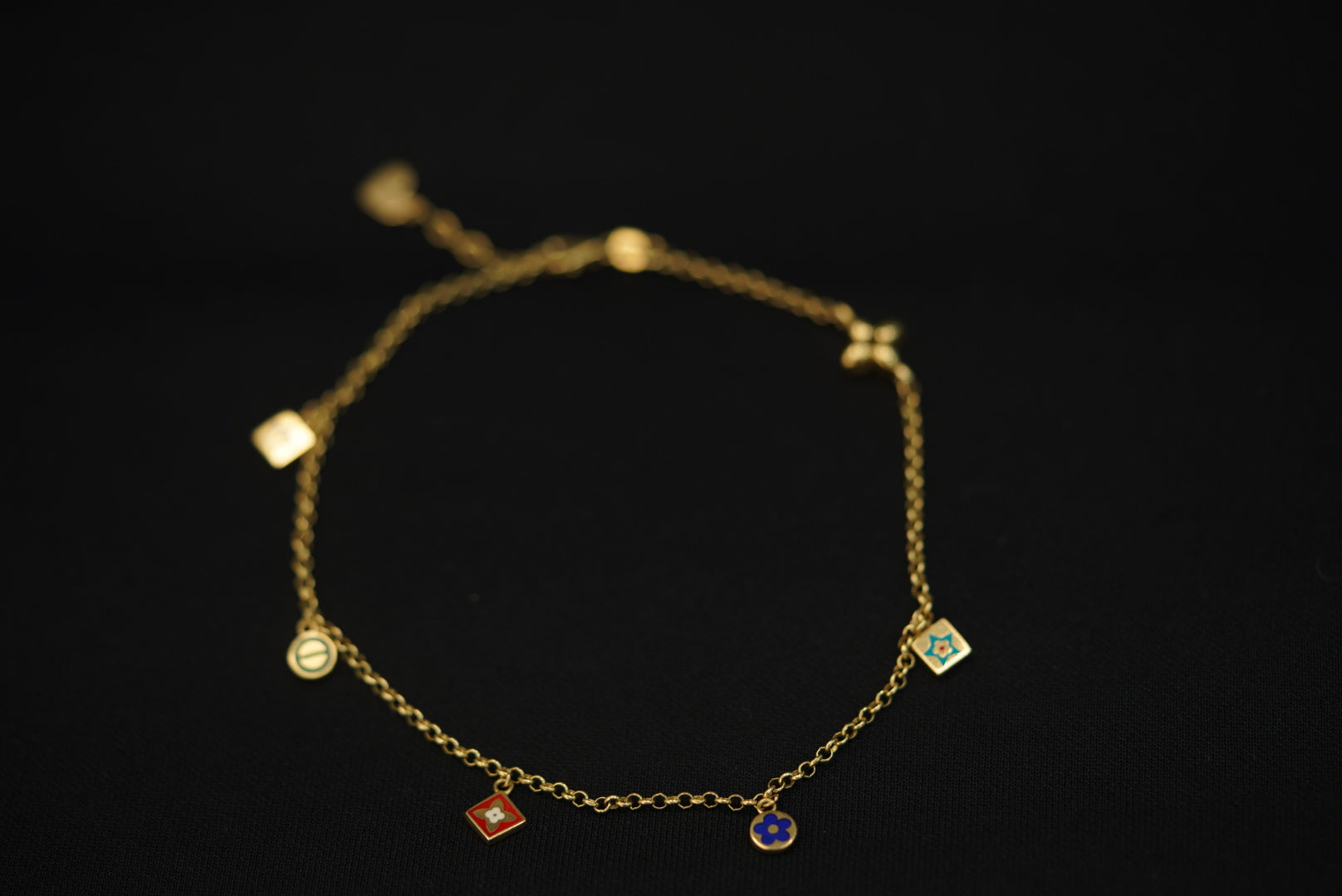 14k Colorful Charms Anklet