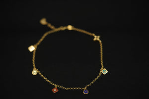 14k Colorful Charms Anklet