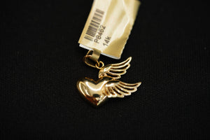 14k Heart with Wings Pendant