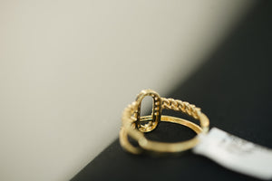 10k Circle Abstract Design Ring