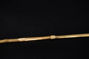 14k Cable with Crystal Heart Clasp Bracelet