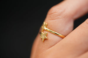 14k Two Stars Ring