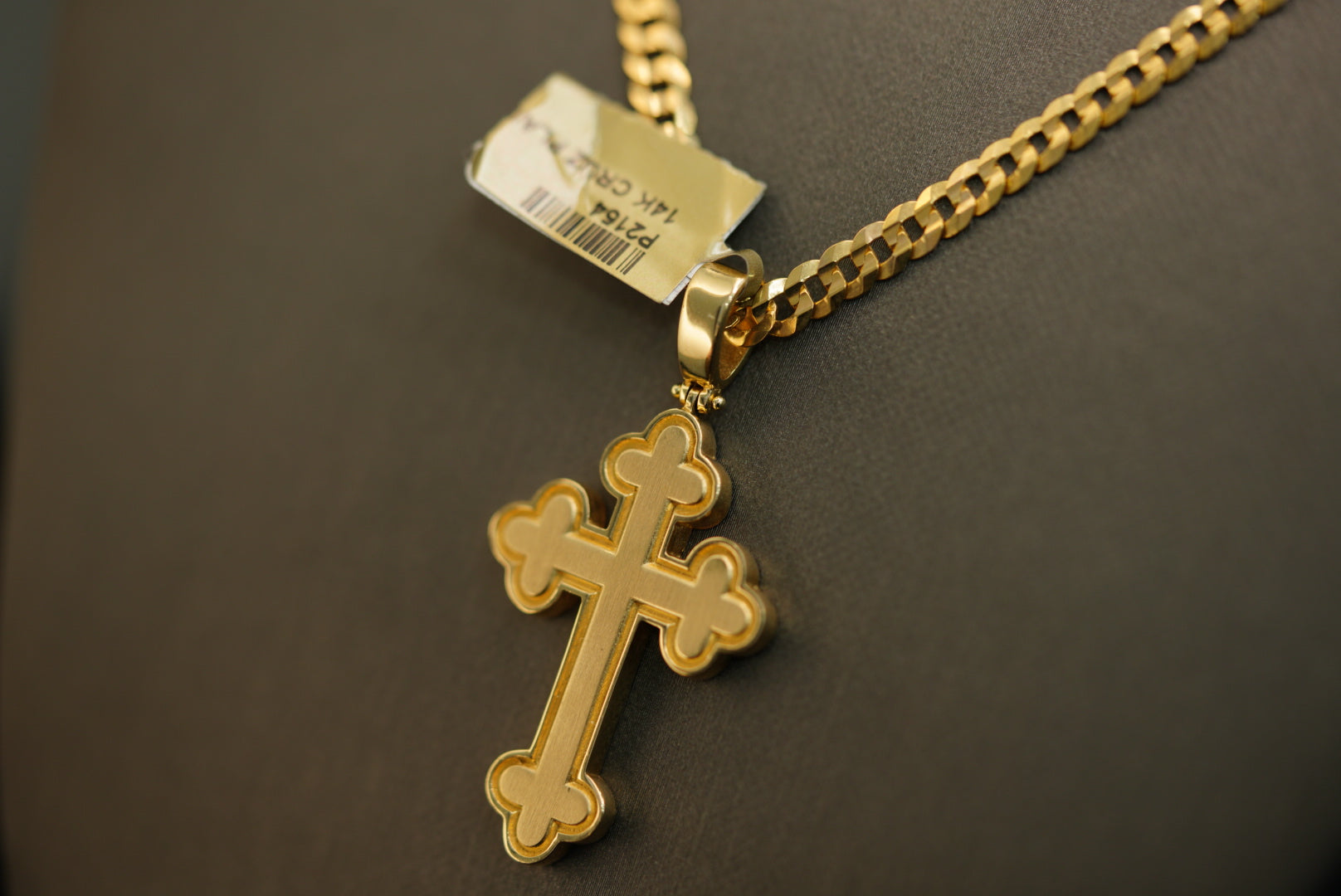 14k Antique Style Outlined Cross Pendant